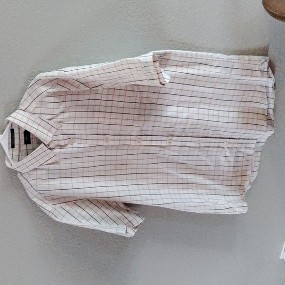 Linc's Men's Short Sleeve Shirt Size L Plaid White with Stripes - Picture 8 of 11